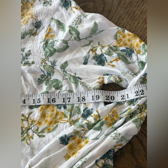 LUCKY BRAND Blouse Sz M Floral Smock Front LS Peasant Boho Soft Tunic Top - Picture 9 of 14